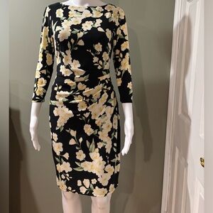 Ralph Lauren Floral Black and Yellow Dress